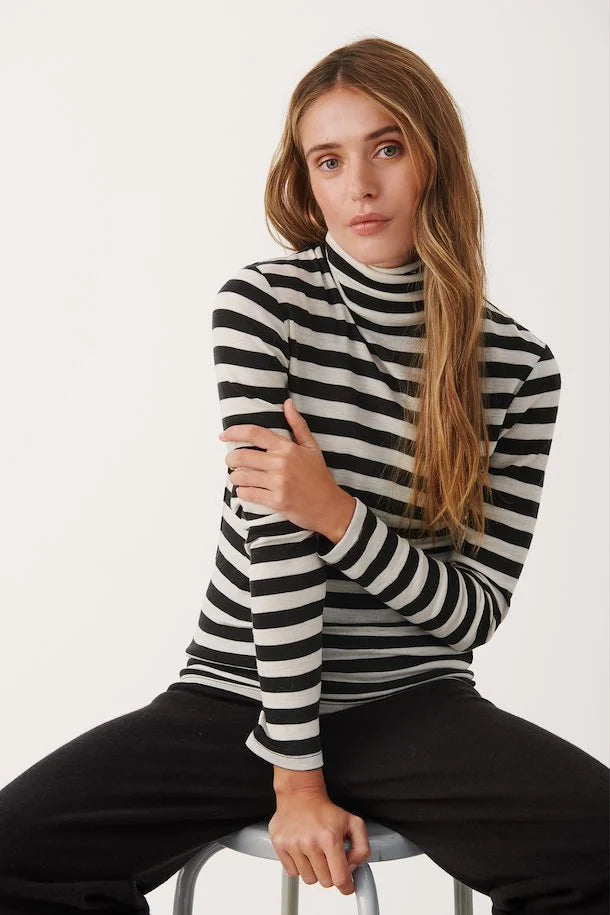 PART TWO Thilde Stripe Wool Tissue Turtleneck – THD Shoppe PART TWO Thilde Stripe Wool Tissue Turtleneck – THD Shoppe