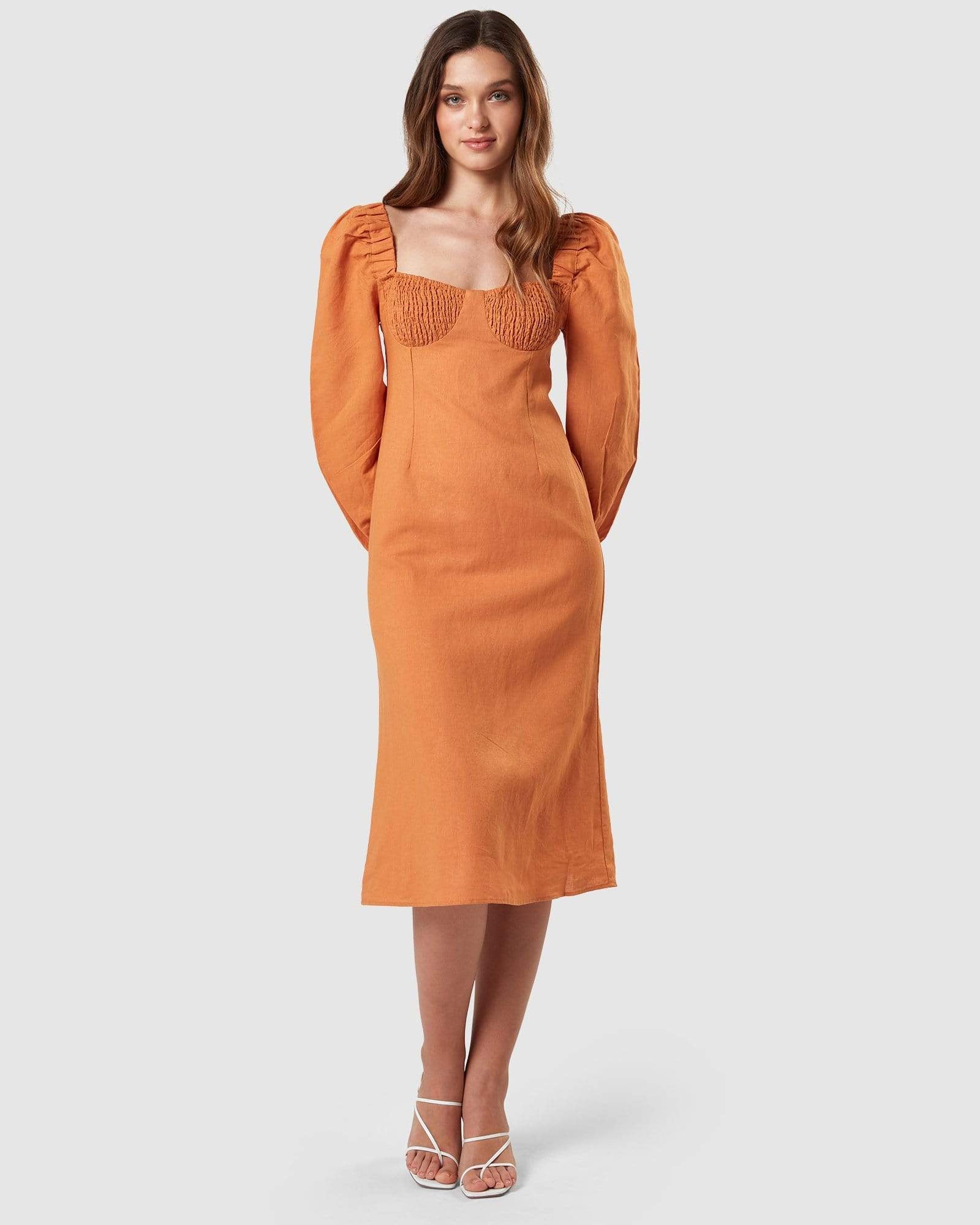 charlie holiday orange dress NWT CHARLIE HOLIDAY Stone Slip Dress in Watercolor