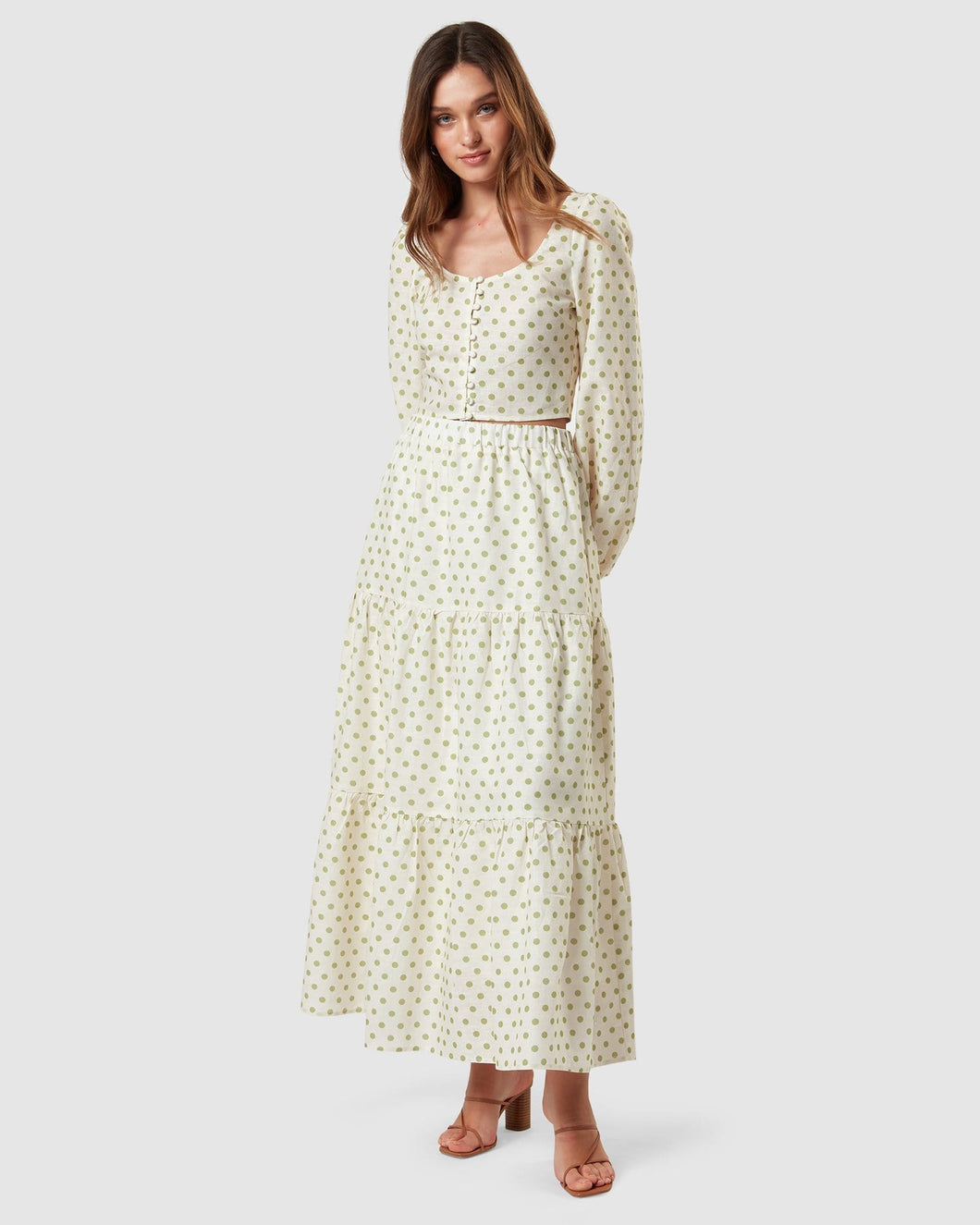 CHARLIE HOLIDAY Willow Tiered Maxi Skirt THD Shoppe CHARLIE HOLIDAY Willow Tiered Maxi Skirt THD Shoppe