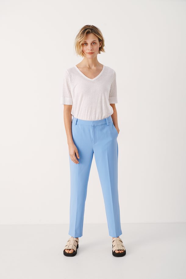 Burberry Ladies Blue Topaz Jersey Sash Detail Tailored Trousers | World of  Watches